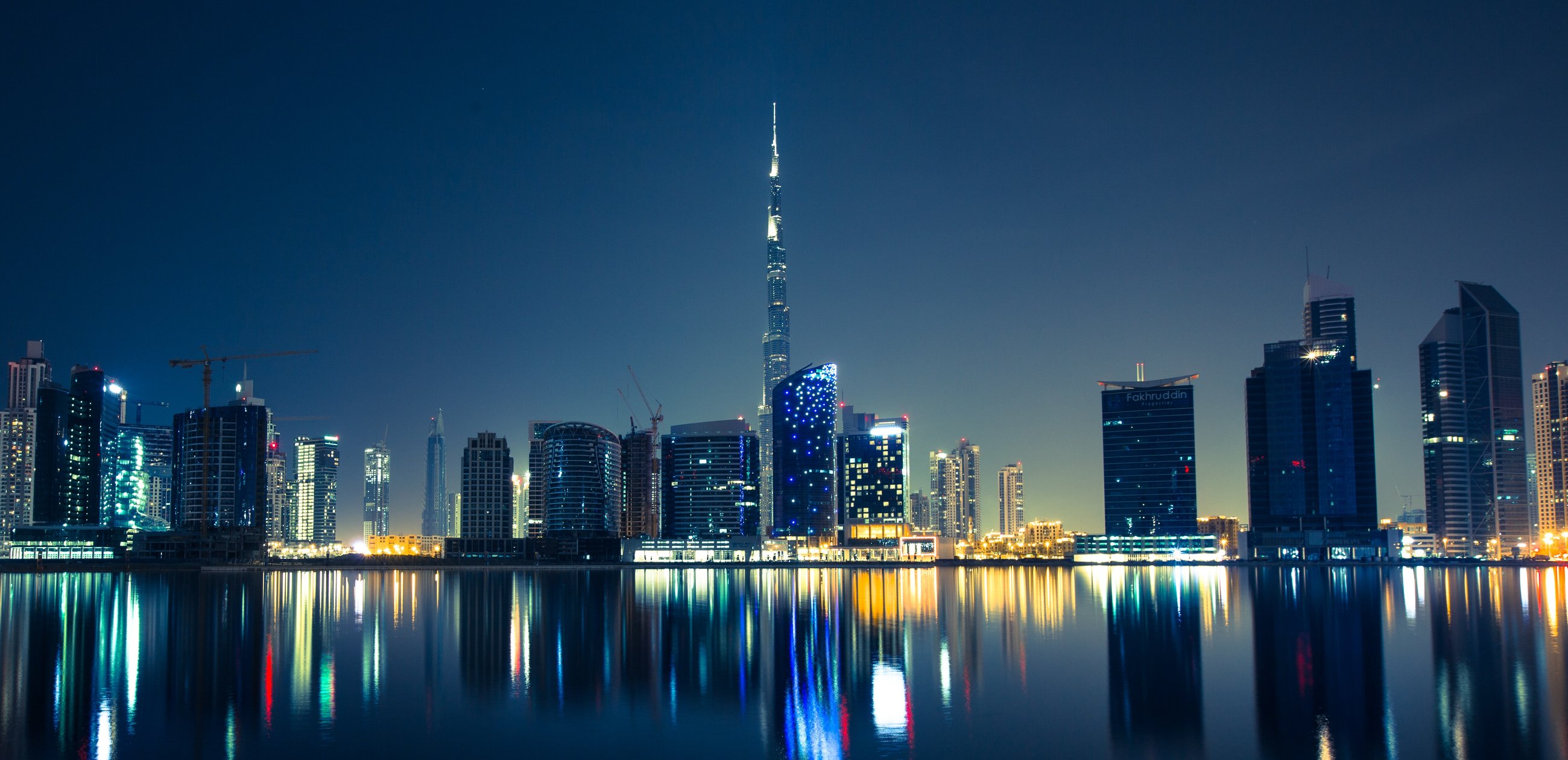 Dubai skyline at dusk