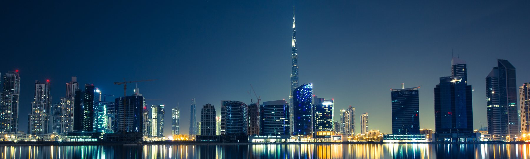 Dubai skyline spanning multiple business districts